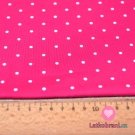 Teplákovina bílé puntíky na pink růžové 4 mm
