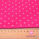 Teplákovina bílé puntíky na pink růžové 4 mm