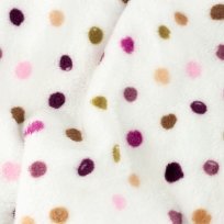 Wellness fleece nepravidelné puntíky do růžova na bílé