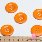 Knoflík hladký, lesklý, oranžový 30mm