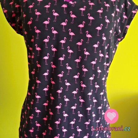 T-Shirt mit Flamingos - V-Ausschnitt und rund