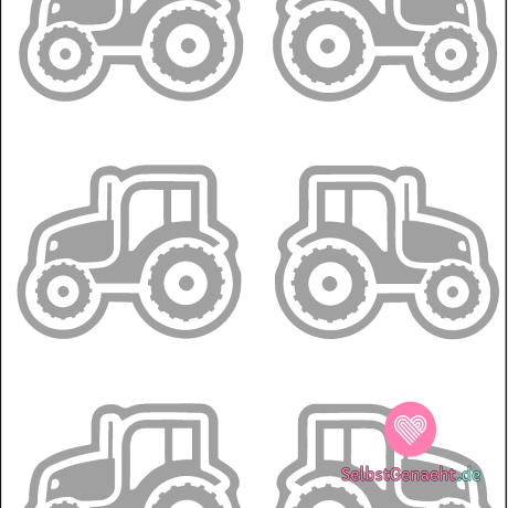 Reflektierender Traktor zum Aufbügeln (6 Stück)