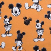 Úplet potlač myšiak Mickey na horčicovej