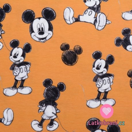 Úplet potisk myšák Mickey na hořčicové
