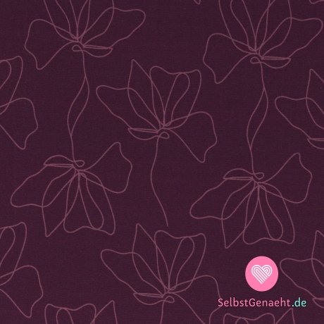 Modal Jogginghose Blume für Wein - lila