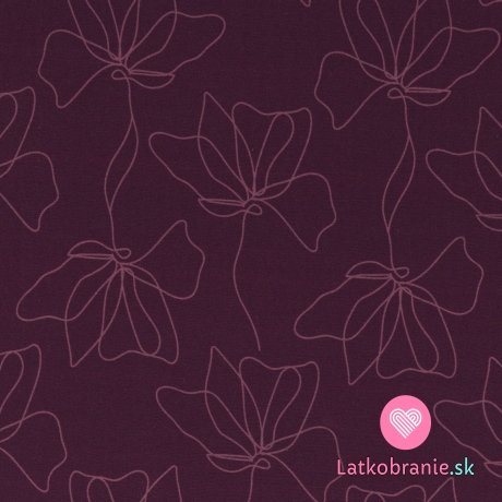 Modálne tepláky kvet na víno - fialová