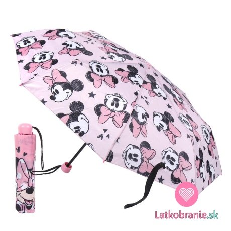 Detský skladací dáždnik Minnie, ružový