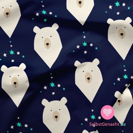 Softshell-Teddybär-Print auf Granatblau
