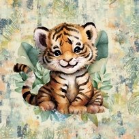 Panel potlač malý tigrík v tropickom pralese