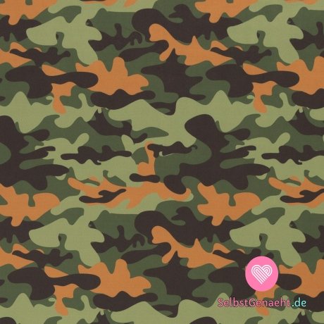 Softshell-Print Camouflage-Grün mit Fleece