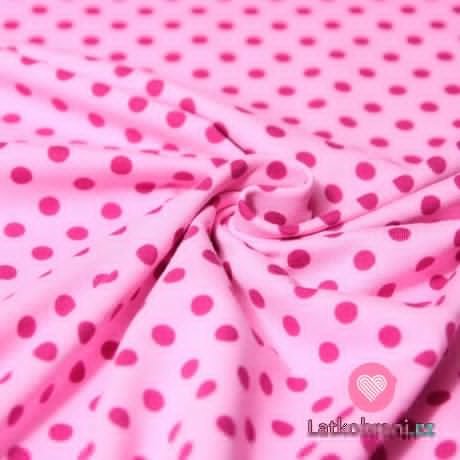 Úplet puntíky amarant na dětské růžové 5mm