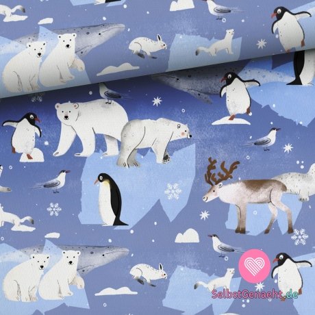 Polar-Trainingsanzug mit Animal-Print auf Blau
