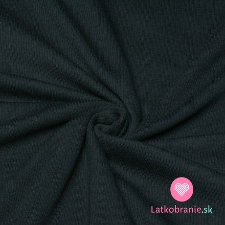 Rebrovaná pletená tkanina monochromatická čierna