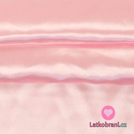 Satén polyesterový růžový