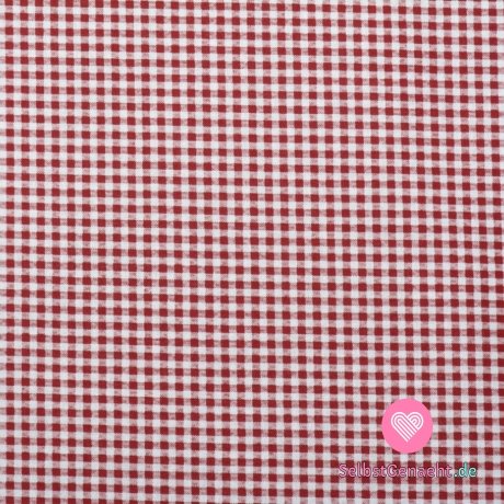Baumwoll-Canvas rot - weiße Würfel