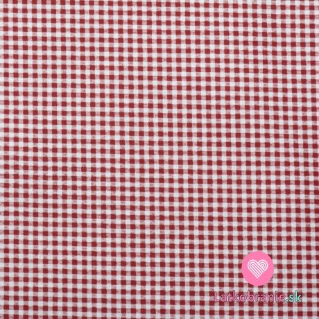 Bavlnené plátno červeno - biele kocky