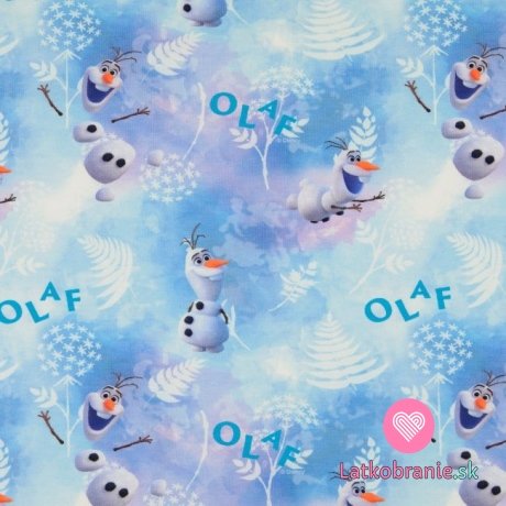 Úplet potlač Olaf s ľadovými lístky na modro-fialové
