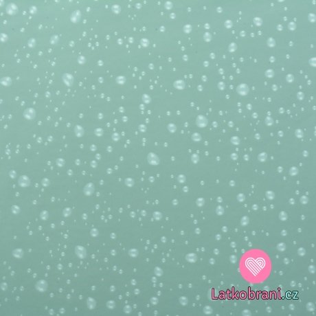 Softshell zimní - Kapky deště na staromint - 3D efekt