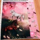 Úplet panel s úpletem koně s malými koňmi na růžové