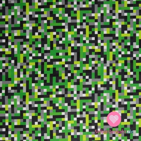 Softshell mit grünem Pixel-Print-Fleece