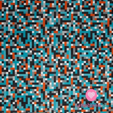 Softshell s fleecom potlač modré pixely