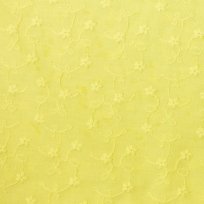Bavlněná madeira vyšívané kytičky s ozdobným okrajem, žlutá