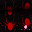 Teplákovina potisk červený pavouk na černé