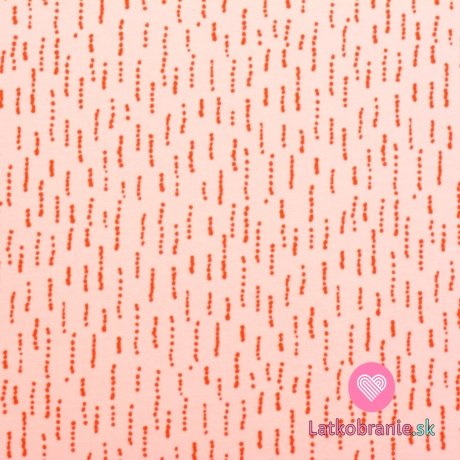 Teplákovina potlač zaujímavé bodkovaná čiarky na ružové