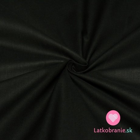 Bavlnené plátno jednofarebné čierne