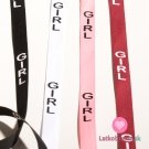 Stuha na oblečení s nápisem růžová GIRL