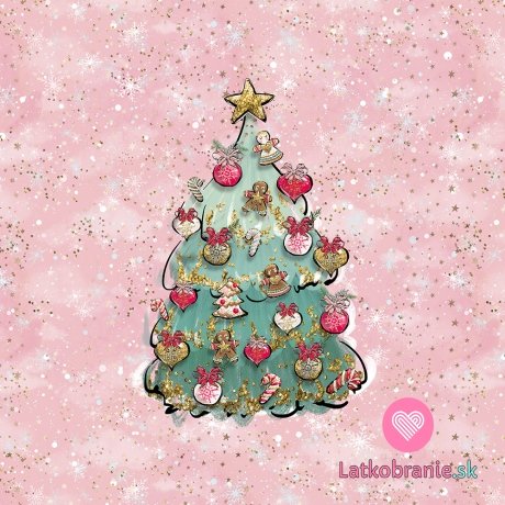 Panel vianočný stromček ružový