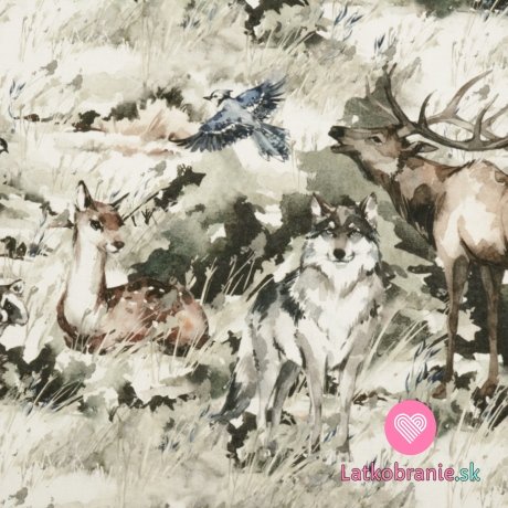 Bavlnený panel lesné zvieratká