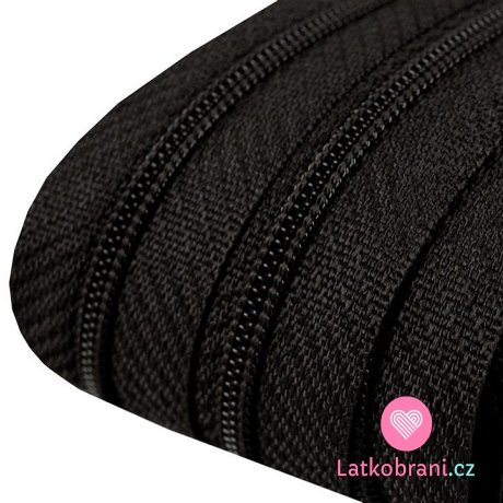 Metrážový zip spirálový 3 mm černá
