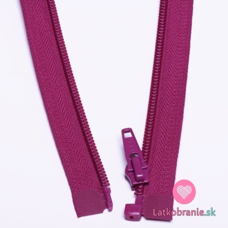 Zips špirálový deliteľný ružovo-fialový 70cm