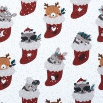 Teplákovina roztomilá zvířátka ve vánoční punčoše 