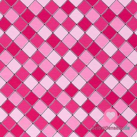 French Terryn drucken die Form von rosa Diamanten