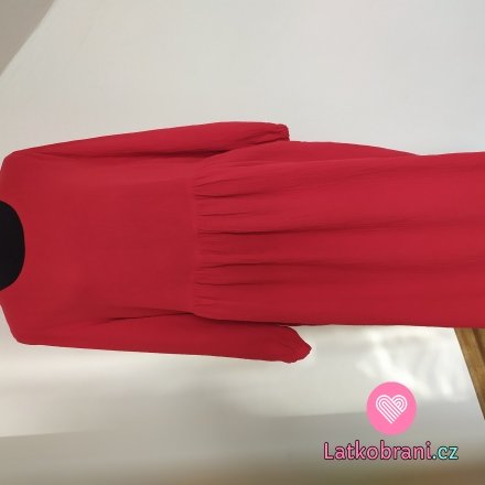 Mušelínové dlouhé šaty - červené 
