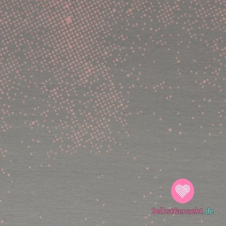 Gestrickte unregelmäßige rosa Tupfen auf Grau