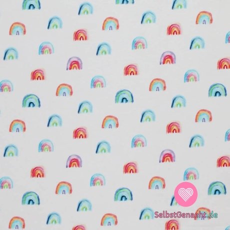 Strickdruck eines fröhlichen Mini-Regenbogens