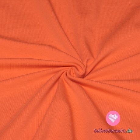 Einfarbiger Strick orange 220 g, Breite 155 cm